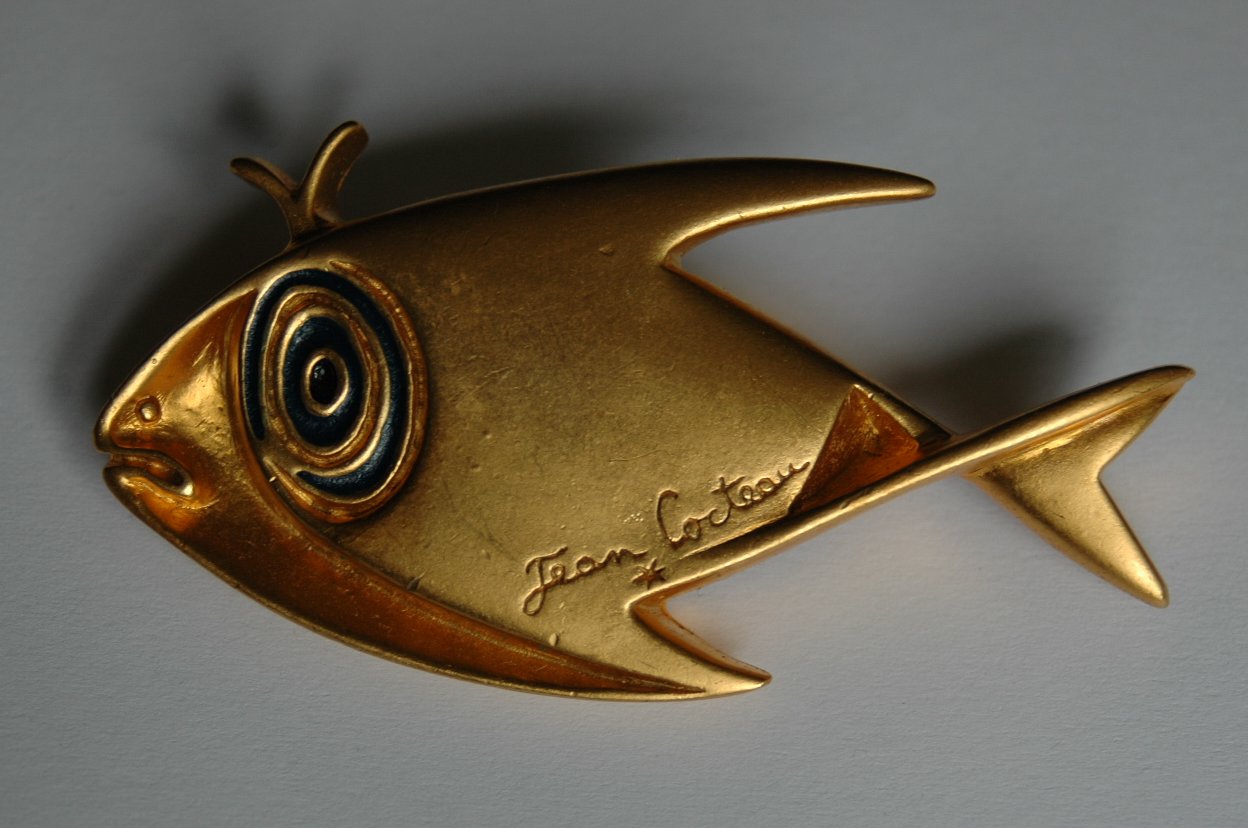 Broche, Epinglette Jean Cocteau : L'Espiegle (doré